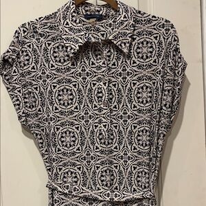 Tommy Bahama Black and White Patterned Mini Dress